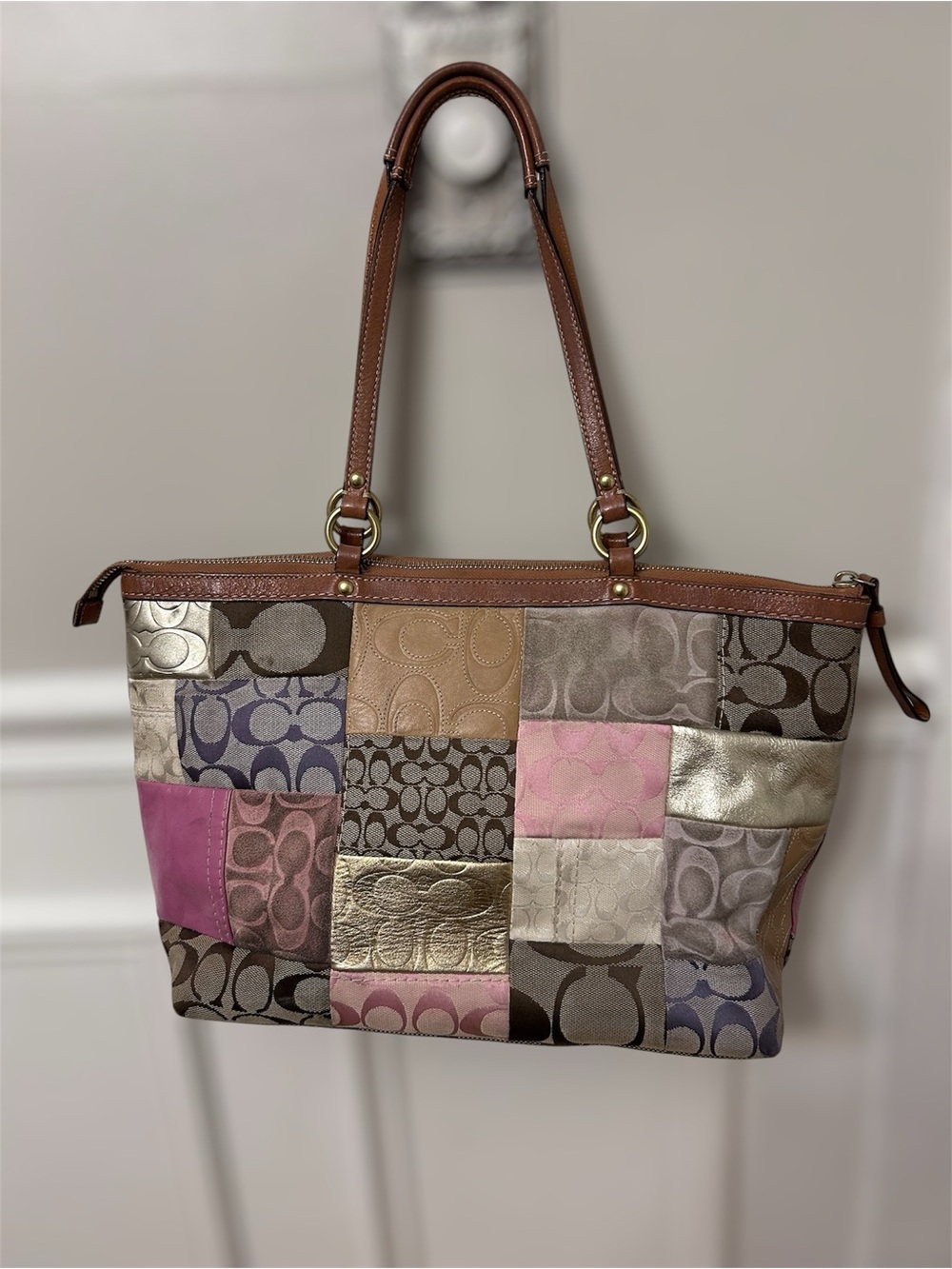 Coach signature patchwork tote bag - Picture 2 of 12